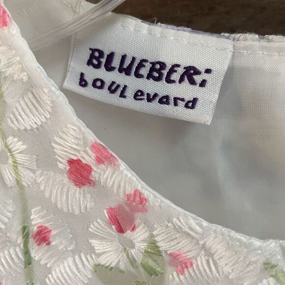 BLUEBERI BOULEVARD Toddler Girls Floral Butterfly Ribbon Trim Dress Size 4T - Picture 8 of 9